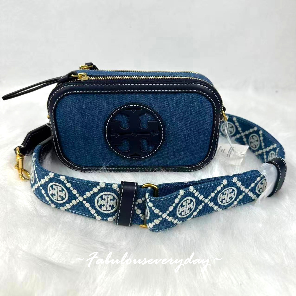 Tory Burch Mini Miller Denim Crossbody Bag 158637 NWT